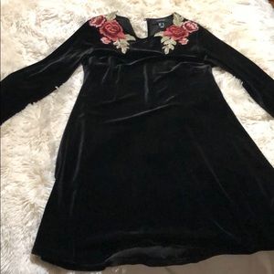 Velvet Long Sleeve Swing Dress